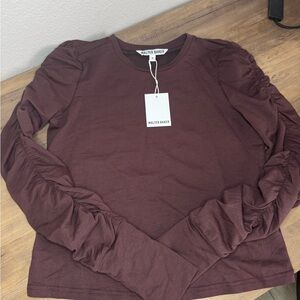 Walter Baker Women's Burgundy Long Sleeve Top